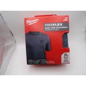 Milwaukee FreeFlex Hybrid Tee Short Sleeve Blue Mens XL Work Shirt 603BL-XL NEW
